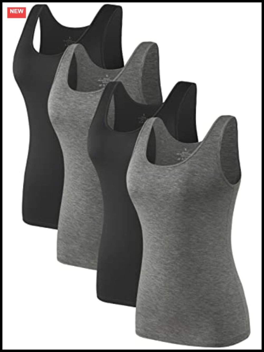 4 Pack Sleeveless Tank Tops Women Modal Spandex Yoga Workout Undershirt